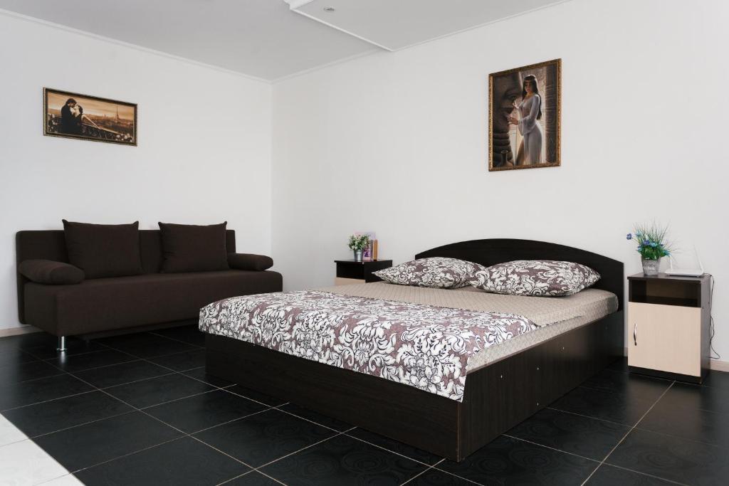 Postel nebo postele na pokoji v ubytování Apartment on Novomestenskaya 8 floor