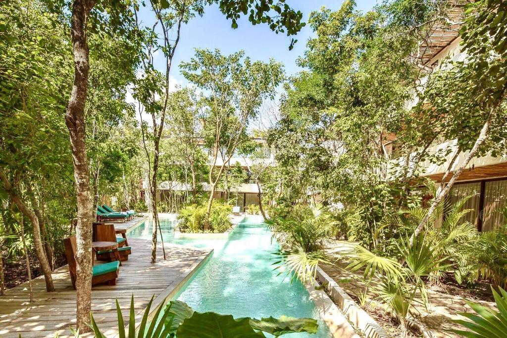 Bazén v ubytování Copal Tulum Hotel nebo v jeho okolí