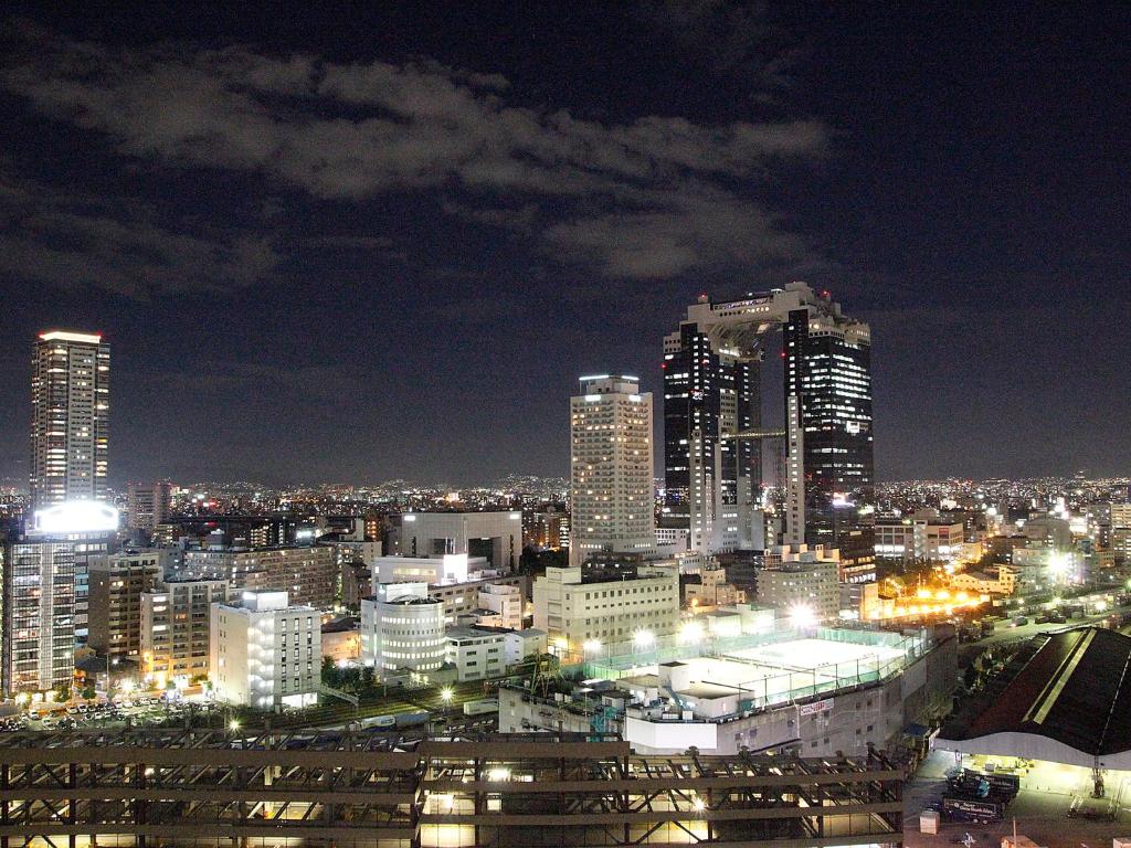 Vista general de Osaka o vista desde el hotel