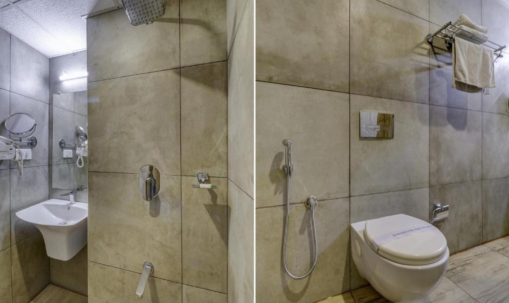 Koupelna v ubytování Hotel Luciya