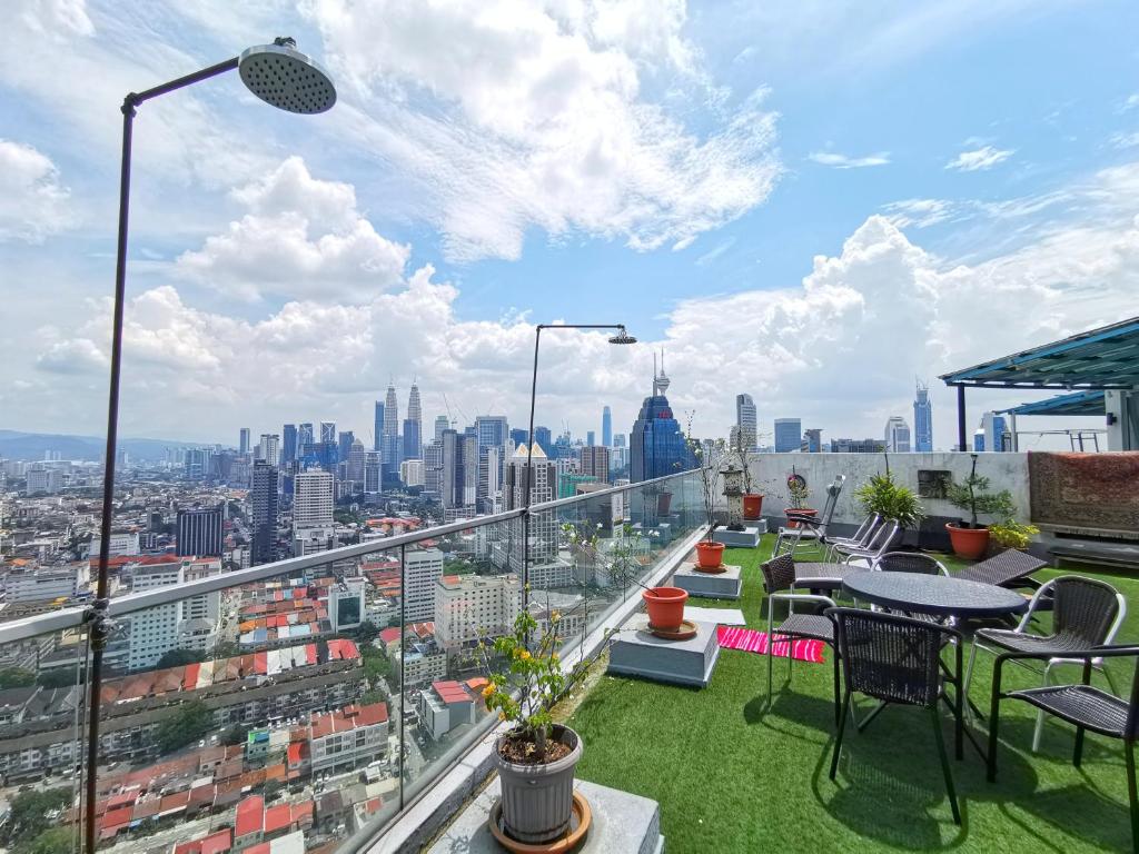 Nespecifikovaný výhled na destinaci Kuala Lumpur nebo výhled na město při pohledu z hostelu