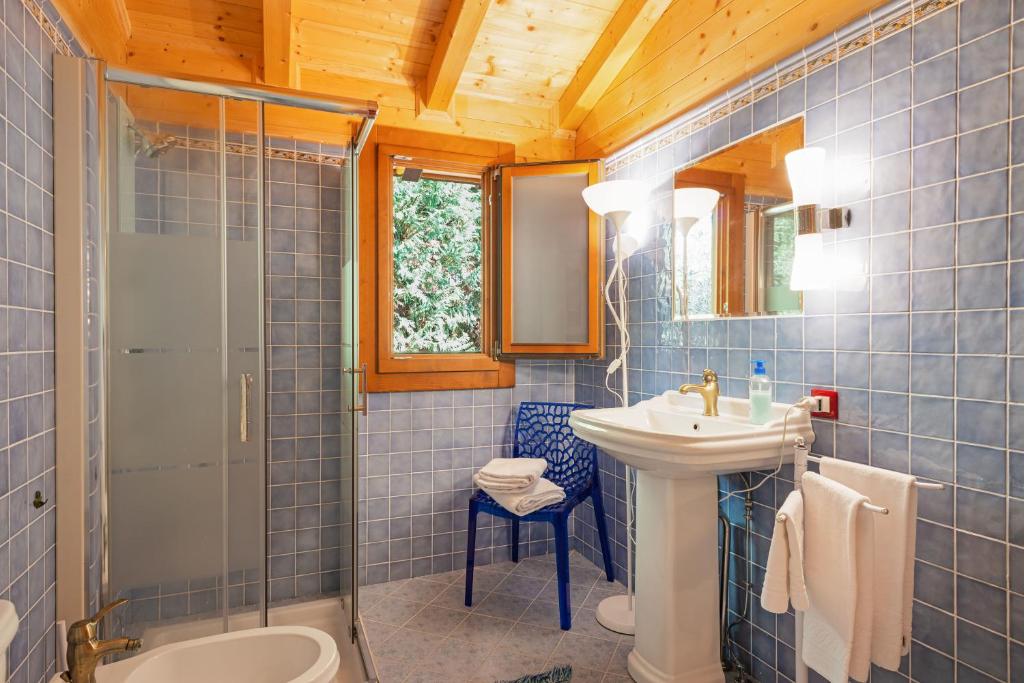 Koupelna v ubytování Chalet Scordapeni