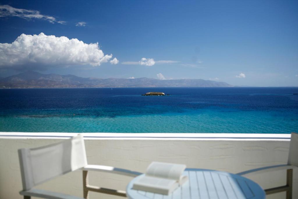 a view of the ocean from a balcony at Saint George Hotel in Chrissi Akti