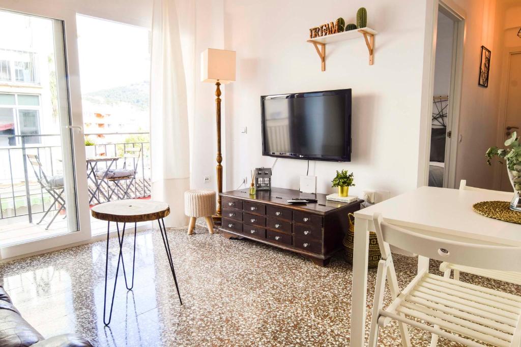 Televízia a/alebo spoločenská miestnosť v ubytovaní P&P Apartaments Arapiles