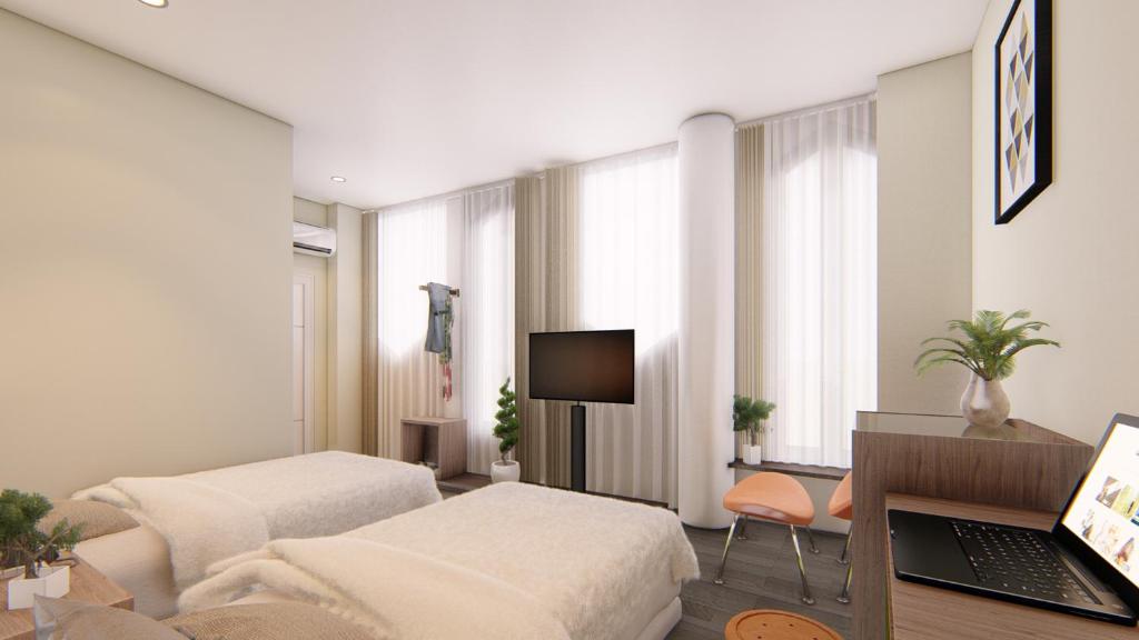 TV a/nebo společenská místnost v ubytování Hotel 88 Alun Alun Bandung By WH