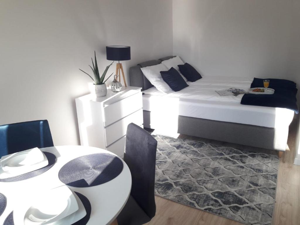 Posteľ alebo postele v izbe v ubytovaní Apartament Bora Stronie Śląskie