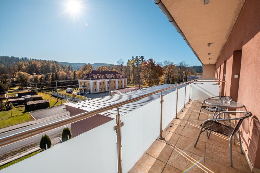 Balkón nebo terasa v ubytování Hotel Lučivná