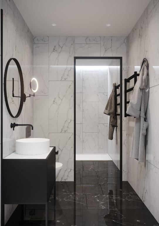 Koupelna v ubytování A22 Hotel