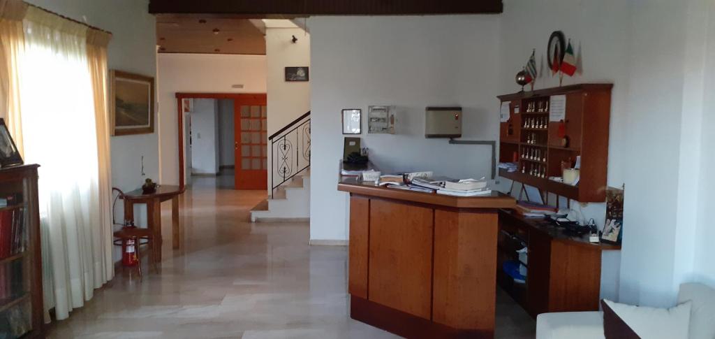 Kuchyň nebo kuchyňský kout v ubytování Hotel Themisto