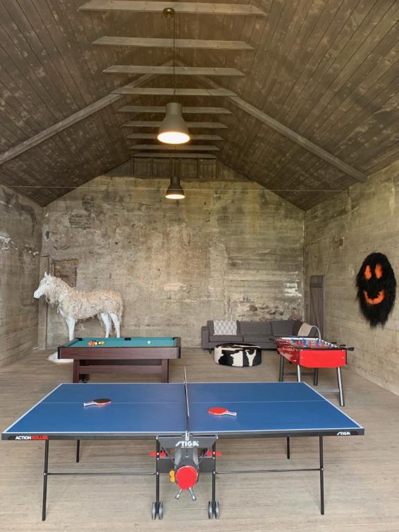 Stolní tenis v ubytování Hvammsvík Nature Resort nebo okolí