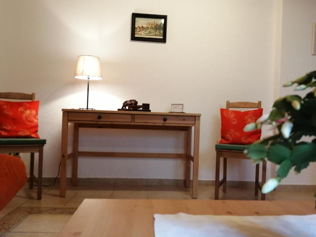 Posezení v ubytování Ferienwohnung Ulbrich