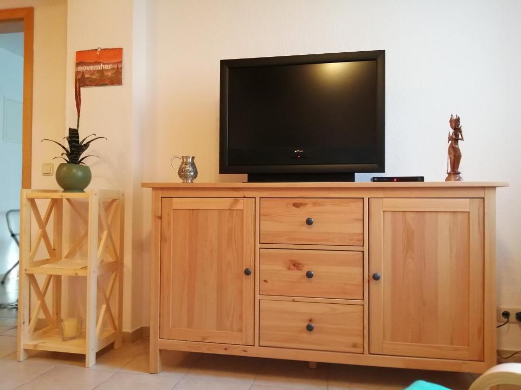 TV a/nebo společenská místnost v ubytování Ferienwohnung Ulbrich
