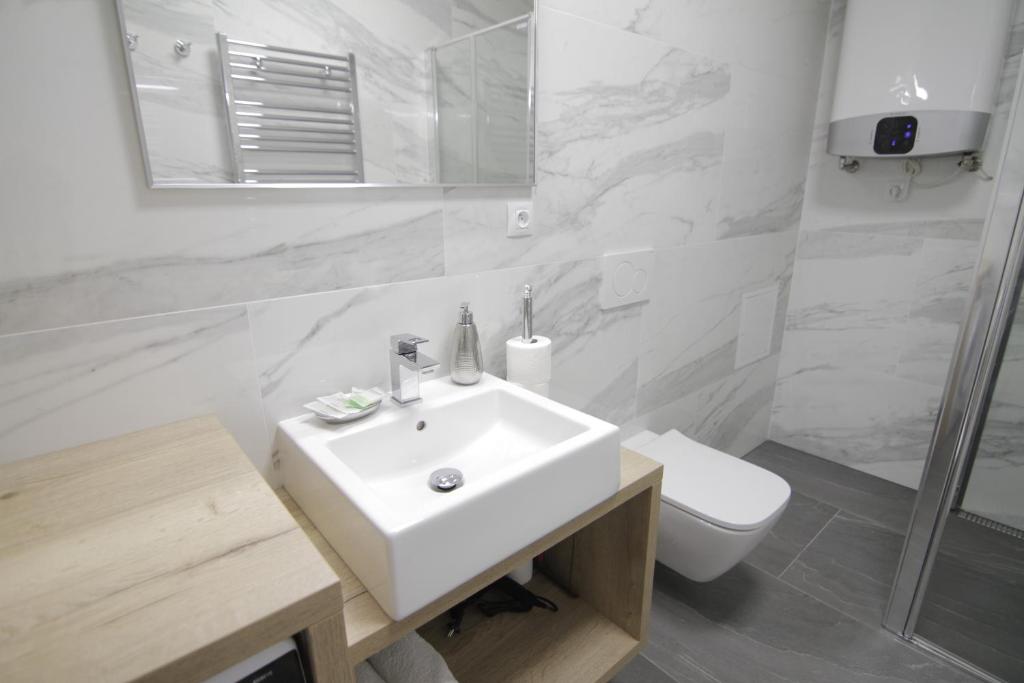 Koupelna v ubytování Apartmány ROSE Mikulov