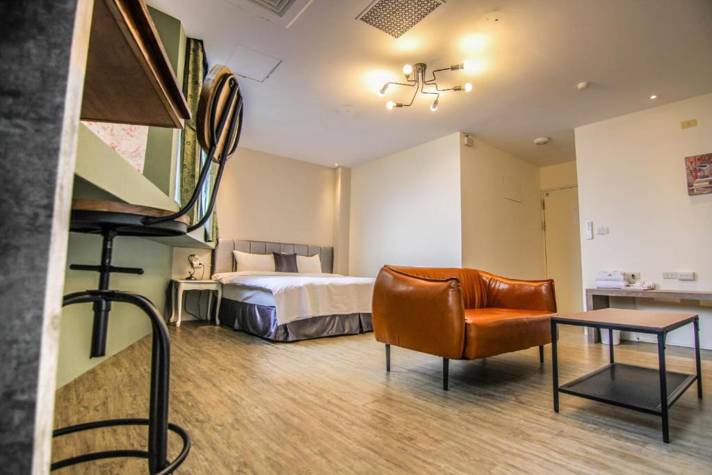 Postel nebo postele na pokoji v ubytování Sun Moon Lake Loft Inn