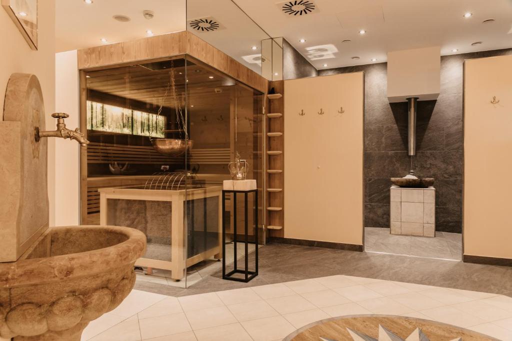 Kuchyň nebo kuchyňský kout v ubytování Hotel AlpenSchlössl