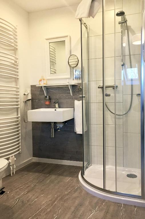 Koupelna v ubytování Landhotel Baumanns Hof