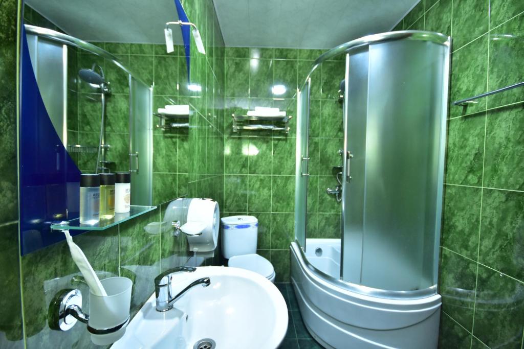 Koupelna v ubytování Hotel Chao