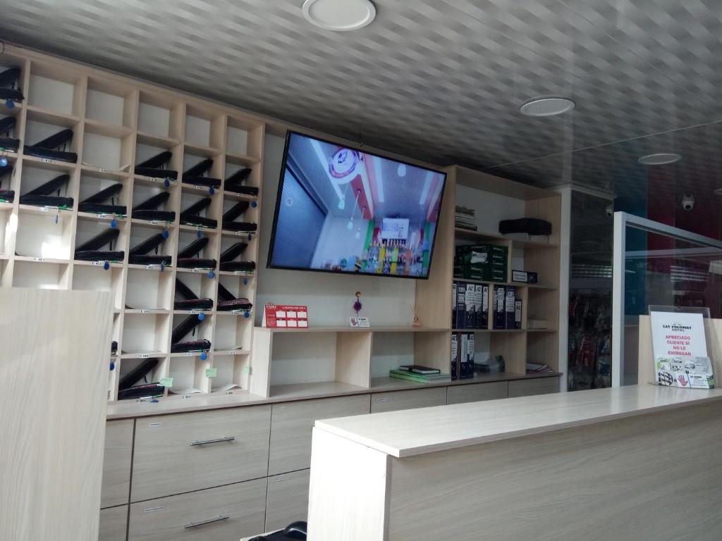 TV a/nebo společenská místnost v ubytování Hotel Las Colonias