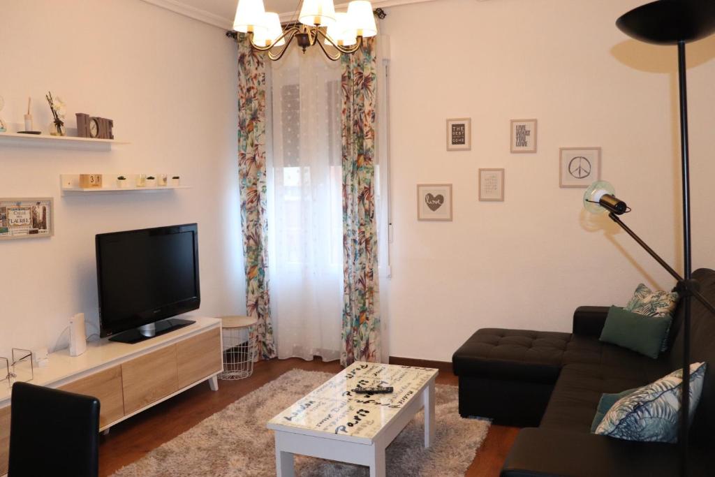 Televízia a/alebo spoločenská miestnosť v ubytovaní Dres Castroviejo Peatonal