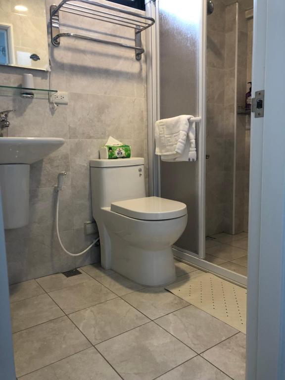 Koupelna v ubytování Lucky House B&B