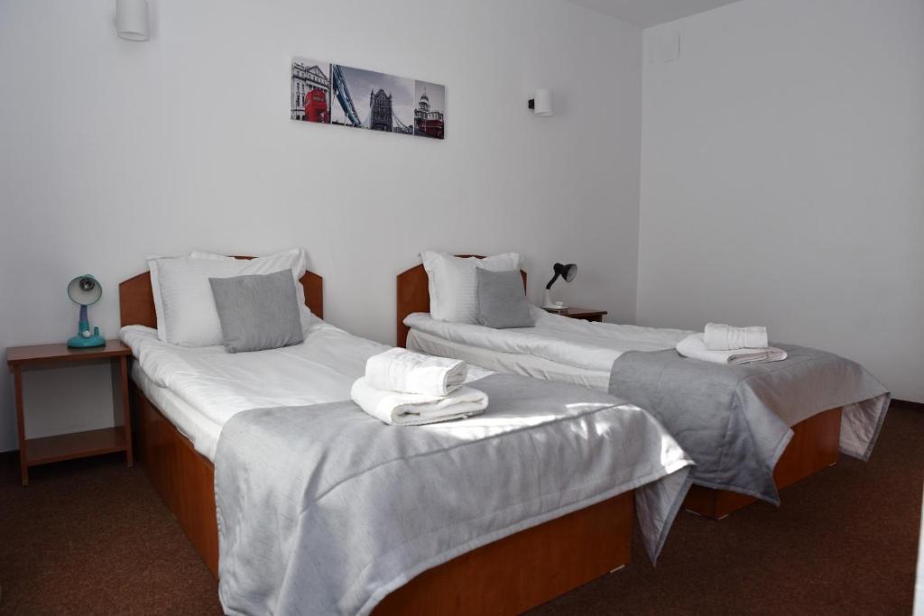 Postel nebo postele na pokoji v ubytování Hotel Magurele