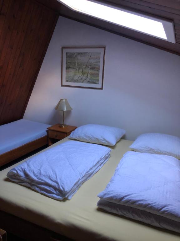 Postel nebo postele na pokoji v ubytování Retro apartments Kaninska vas