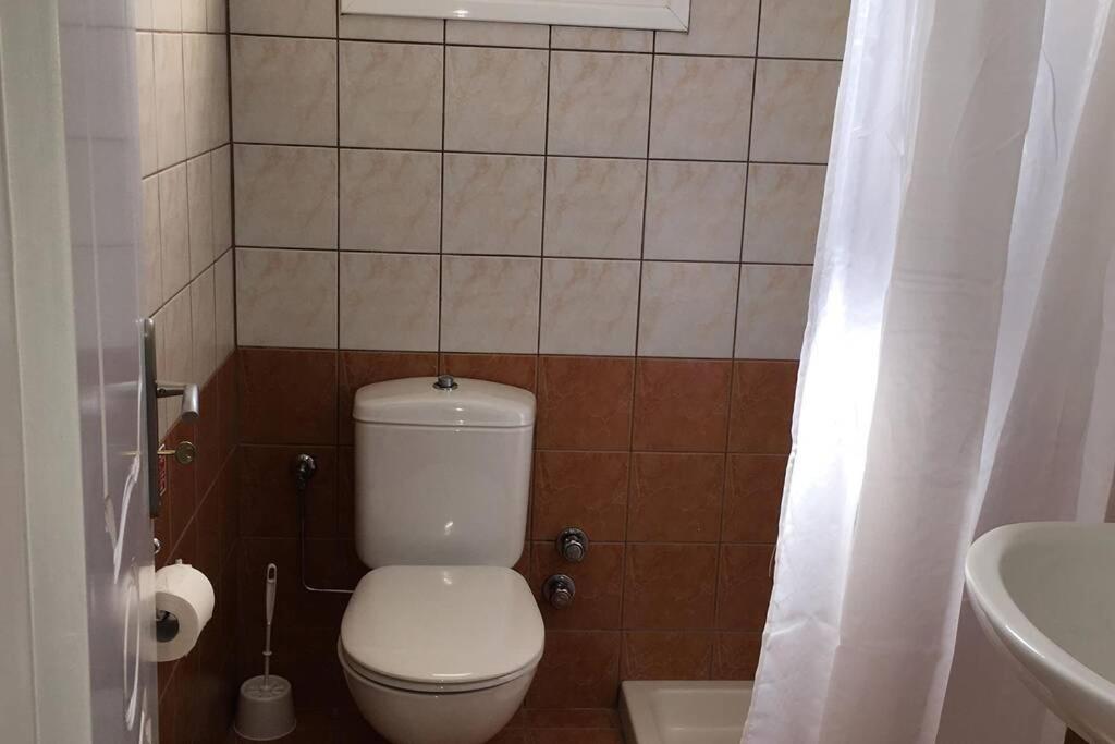 Koupelna v ubytování Rodanthy II