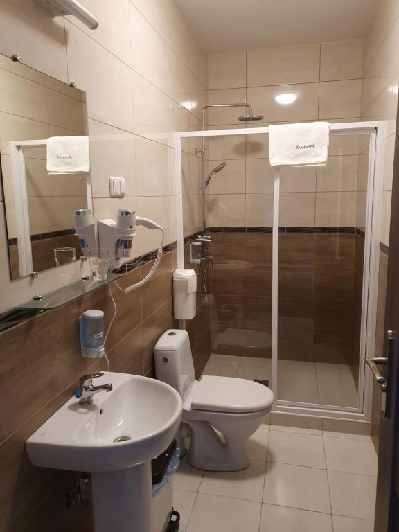Koupelna v ubytování Svetainė