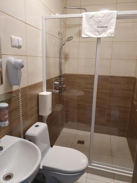 Koupelna v ubytování Svetainė