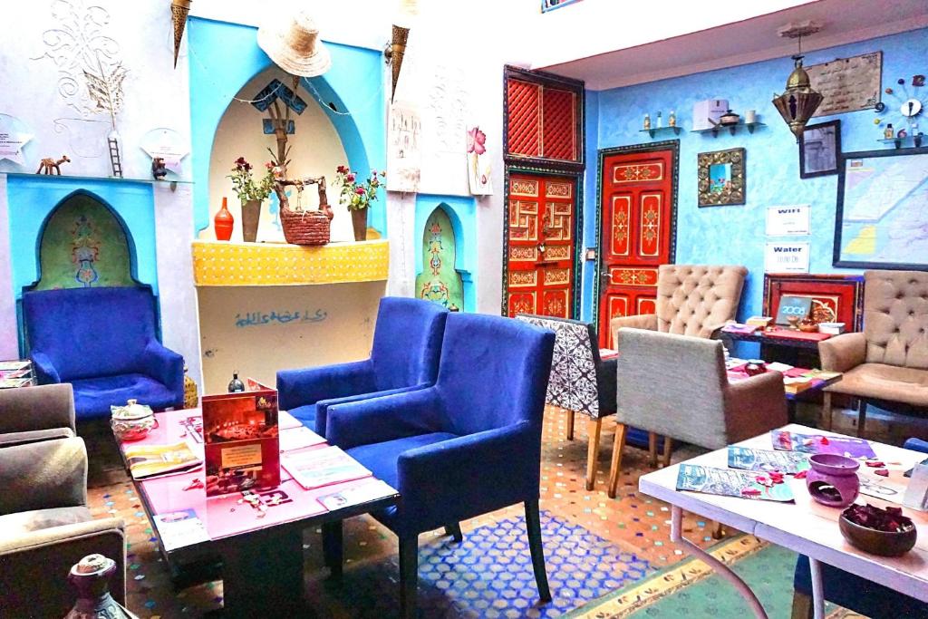 Posezení v ubytování Riad Layla Rouge