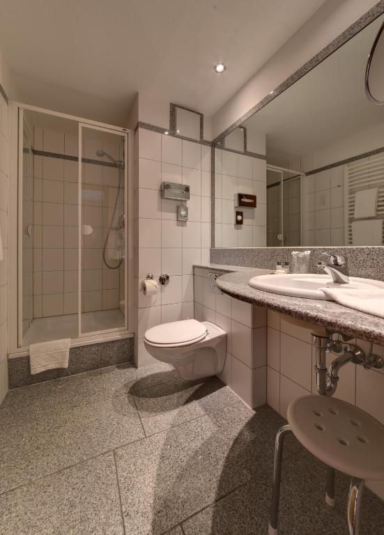 Koupelna v ubytování Hotel Merkur