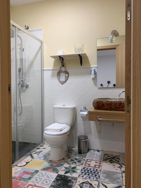 Koupelna v ubytování Hostal Aquaforum