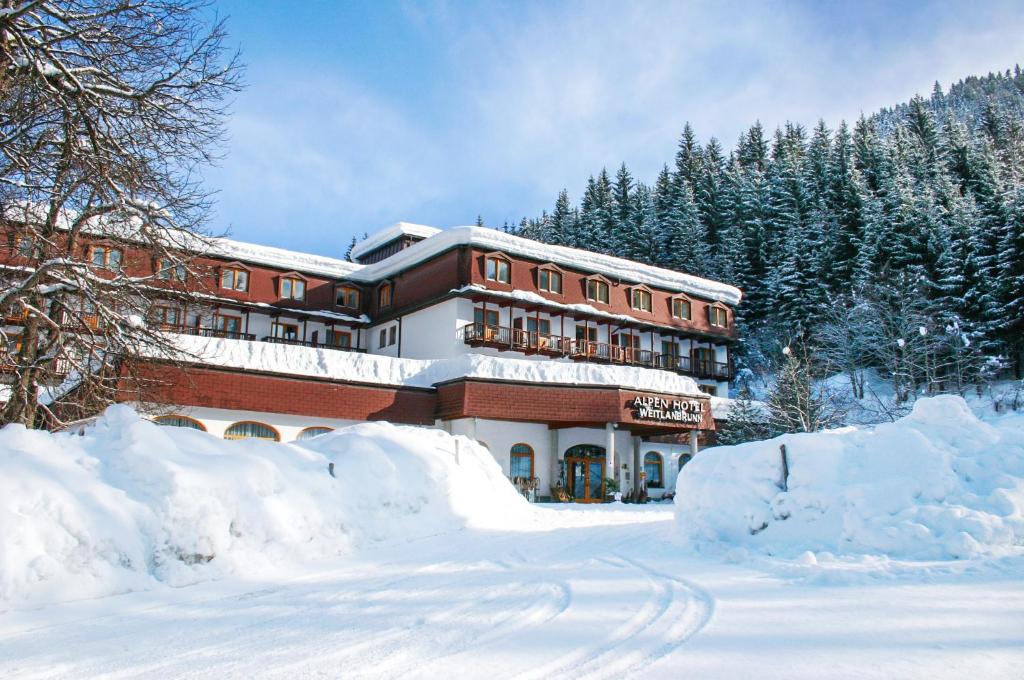 Alpenhotel Weitlanbrunn v zime