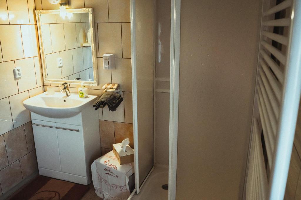 Koupelna v ubytování Pension Rokytka