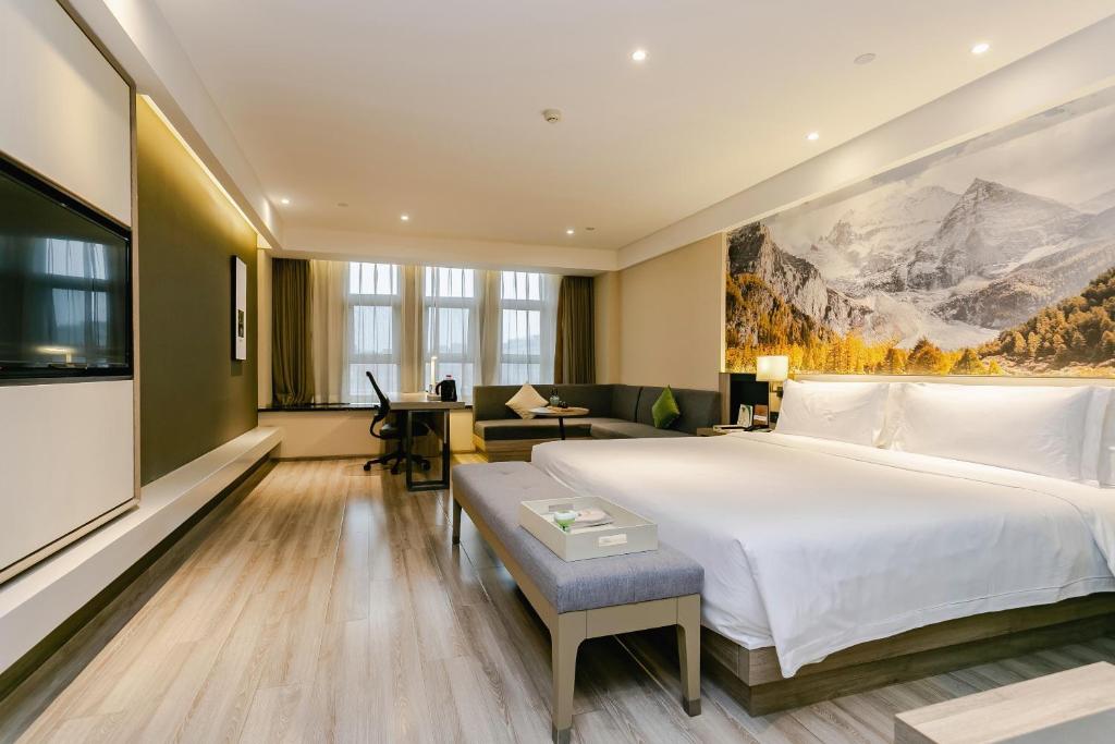 Postel nebo postele na pokoji v ubytování Atour Hotel Chengdu Shuangliu International Airport