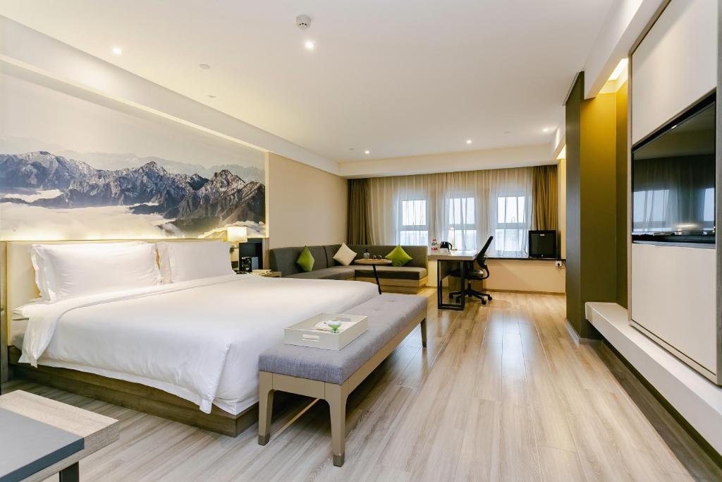 Postel nebo postele na pokoji v ubytování Atour Hotel Chengdu Shuangliu International Airport