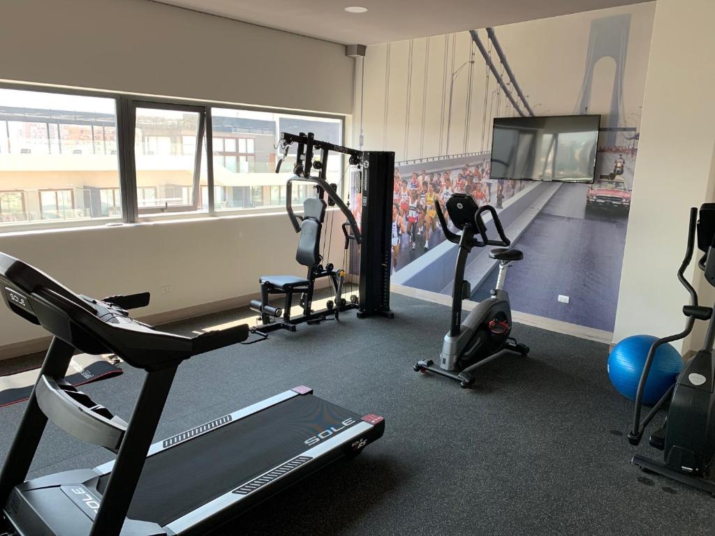 Fitness centrum a/nebo fitness zařízení v ubytování One Nk Apartments