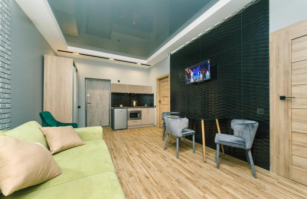Kuchyň nebo kuchyňský kout v ubytování Tomas apartments