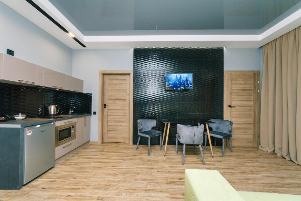 Kuchyň nebo kuchyňský kout v ubytování Tomas apartments