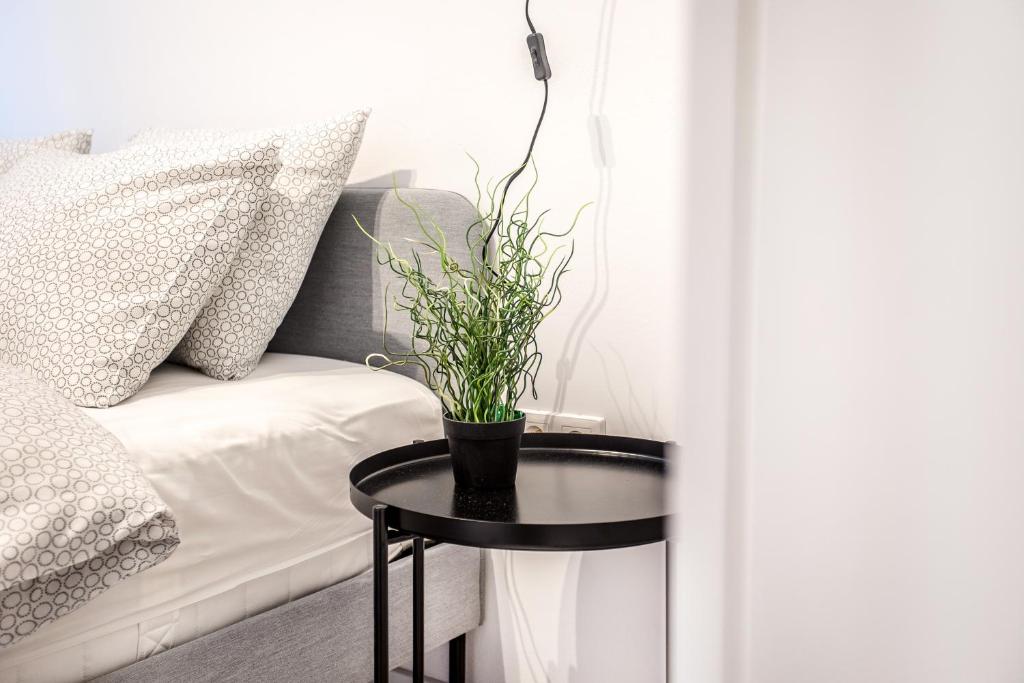Posteľ alebo postele v izbe v ubytovaní Apartament Nadbystrzycka no.14