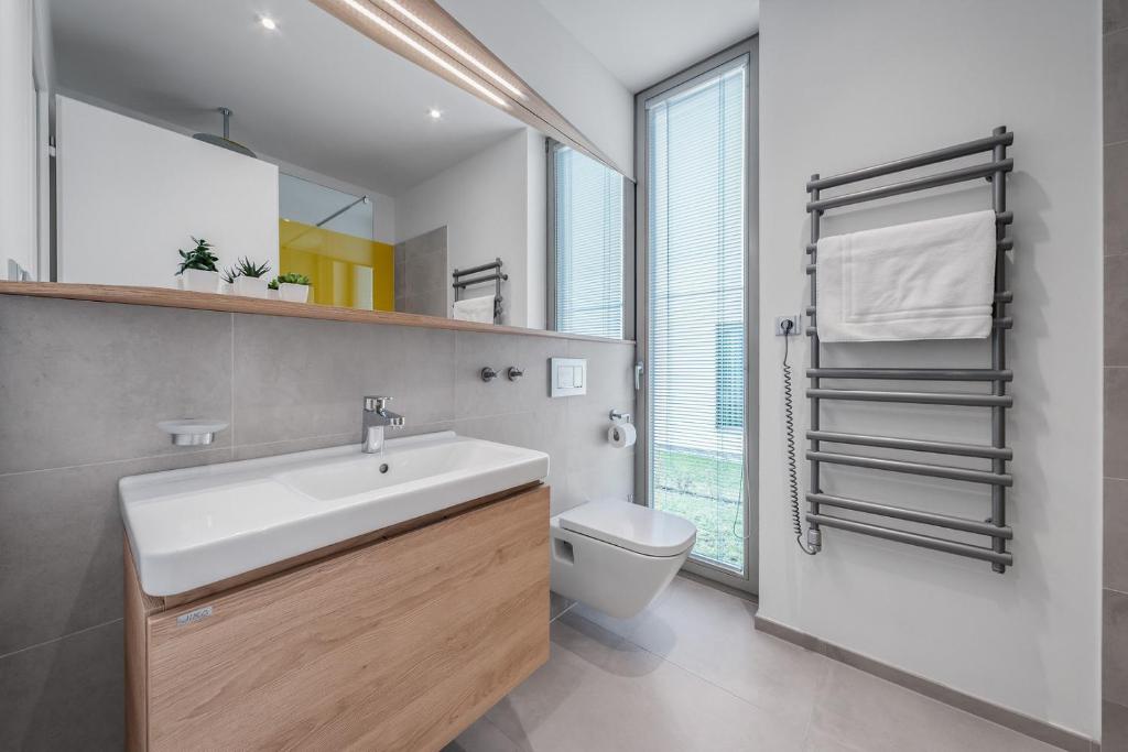 Koupelna v ubytování Apartmány HRÁDEČEK