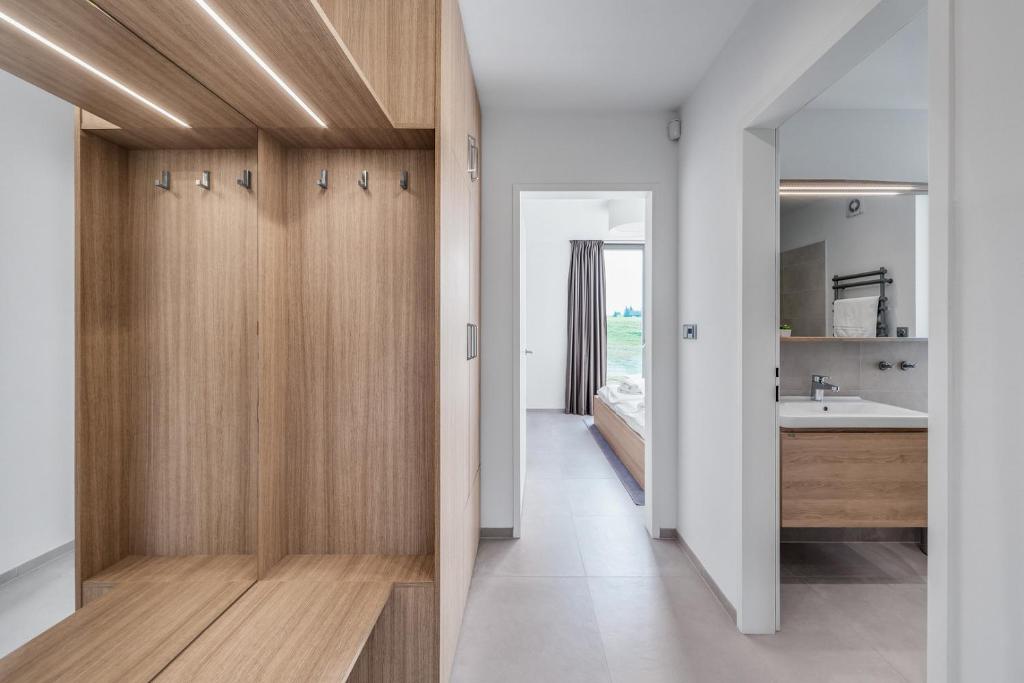 Kuchyň nebo kuchyňský kout v ubytování Apartmány HRÁDEČEK