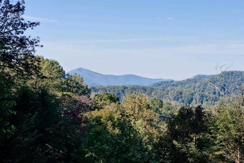 a forest of trees with mountains in the background at Mountain Dreams in Sevierville