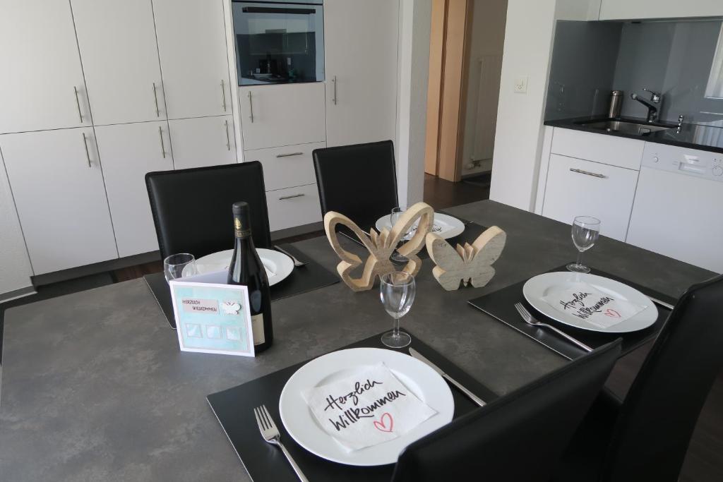 Kuchyň nebo kuchyňský kout v ubytování Apartment Enzian