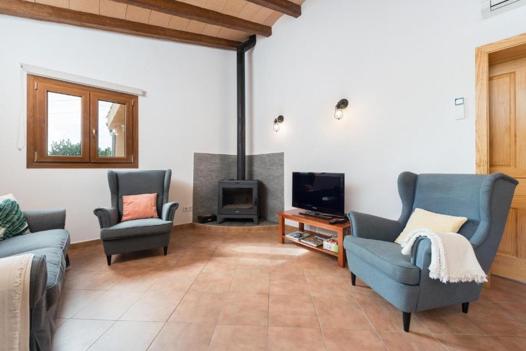 Posezení v ubytování Sa Plana (Villa Calvia)
