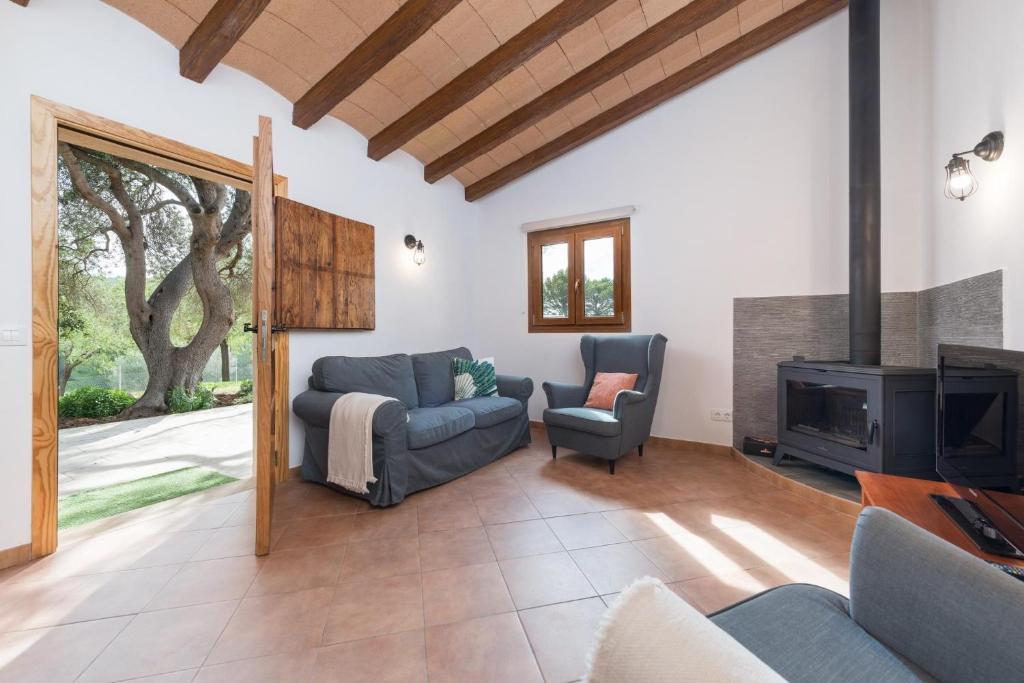 Posezení v ubytování Sa Plana (Villa Calvia)