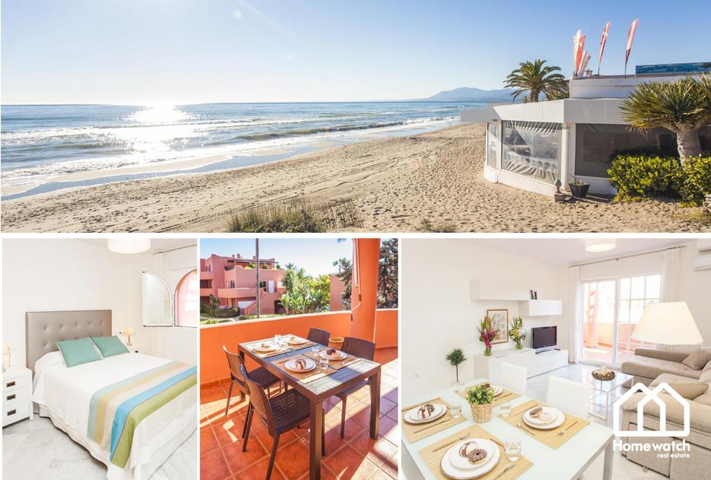 マルベーリャにある1st line beach complex apartmentのホテルと海岸の写真集
