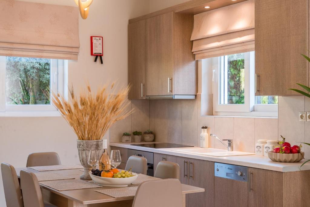 Kuchyň nebo kuchyňský kout v ubytování Mamfredas Luxury Resort