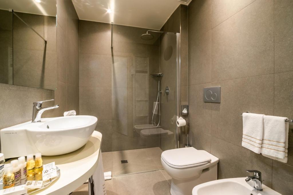 Koupelna v ubytování Hotel Globo