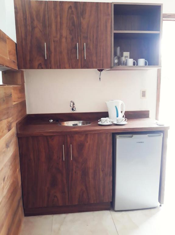 Una cocina o zona de cocina en Las Salinas Hostal